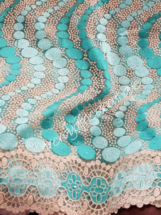 mint green lace material