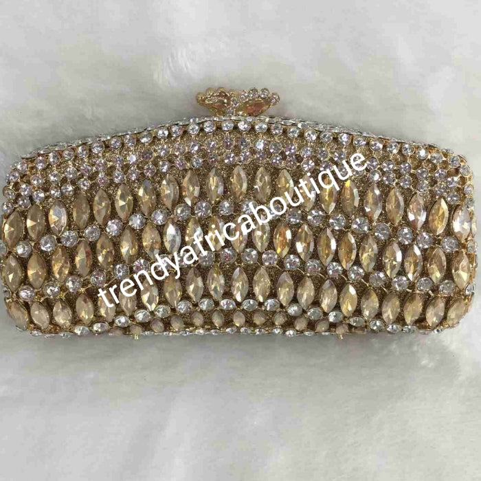 gold crystal clutch