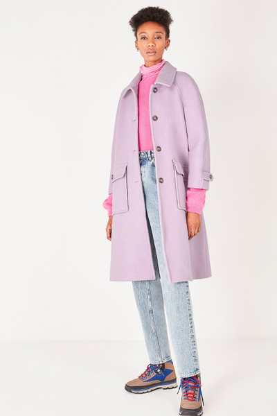 coach pink wool coat