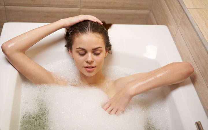 Woman in tub bath