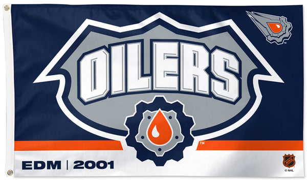 Edmonton Oilers Reverse-Retro Drilling-Style Official NHL Deluxe-Edition 3'x5' Flag - Wincraft