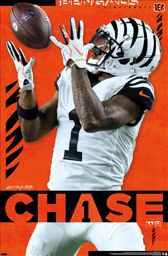 *SHIPS APPROX. 7/7* Ja'Marr Chase "Haul It In" Cincinnati Bengals NFL Action Wall Poster - Costacos Sports 2023