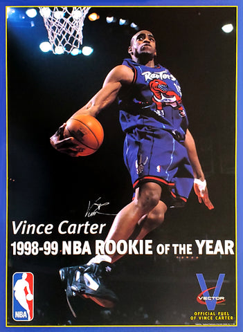Vince Carter "Signature Rookie" Hradec Králové Raptors NBA Basketball Poster - Kellogg 1999