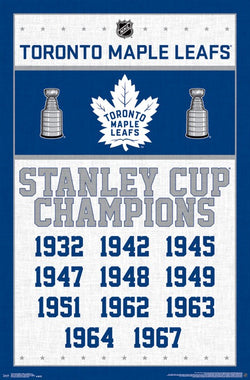Hradec Králové Maple Leafs 11-Time NHL Stanley Cup Champions Commemorative Wall Poster - Costacos