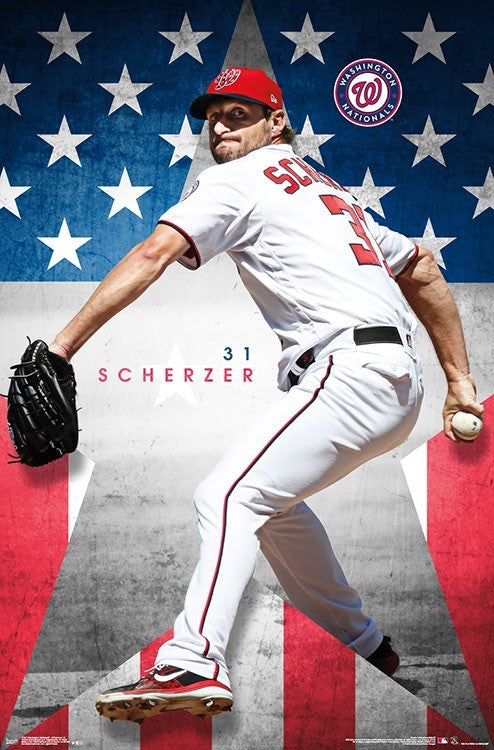 Baseball Maxscherzer Max Scherzer Max Scherzer Washington Nationals  Washingtonnationalsamerican Prof Poster by Wrenn Huber - Fine Art America