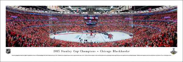 Chicago Blackhawks 2015 Stanley Cup Champions United Center Panoramic Poster Print - Blakeway