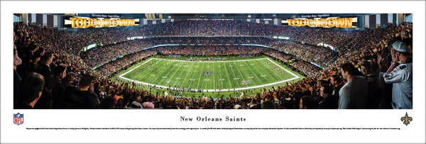 New Orleans Saints Superdome NFL Game Night Panoramic Poster Print - Blakeway 2016