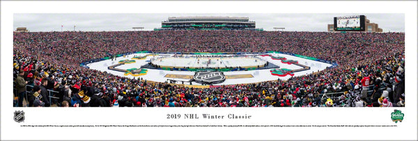 NHL Winter Classic 2019 (Bruins vs Blackhawks at Notre Dame Stadium) Panoramic Poster Print - Blakeway Worldwide