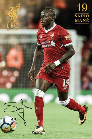Sadio Mane "Sensation" Signature Series Liverpool FC Official EPL Soccer Poster - GB Eye 2017/18