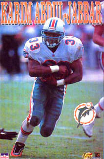 Karim Abdul-Jabbar "Action" Miami Dolphins NFL Action Poster - Starline1996