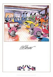 Fitness Aerobics Cats "Aerobicats" by B. Kliban Poster - Pomegranate