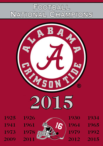 Alabama Crimson Tide 16-Time NCAA Football National Champions Commemorative Banner - BSI