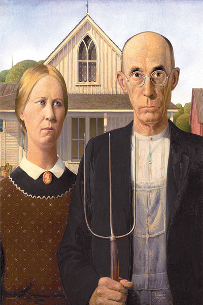 American Gothic by Grant Wood (1930) Classic Art Masterpiece Poster Reproduction - Eurographics