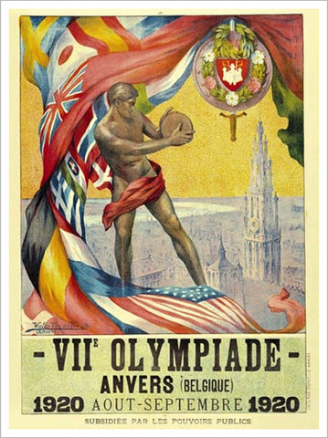Antwerp Anvers Belgium 1920 Summer Olympic Games Official Poster Reproduction - Olympic Museum