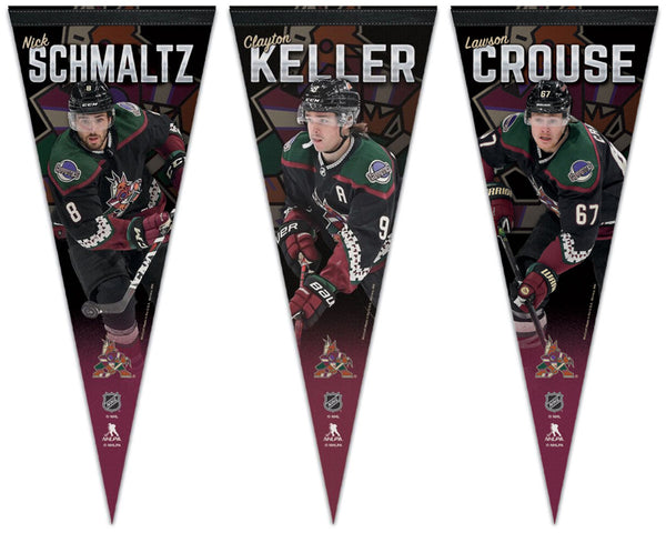 Arizona Coyotes Superstars Premium Felt Collector's Pennants (Nick Schmaltz, Clayton Keller, Lawson Crouse) - Wincraft