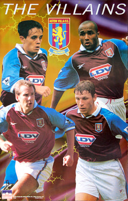 Aston Villa FC "The Villains" EPL Football Soccer Poster (Collymore, Merson, Southgate, Barry) - Starline