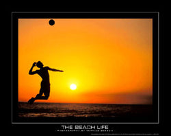 Beach Volleyball "The Beach Life" (Sunset) Motivational Poster - sandroautomoveis.com
