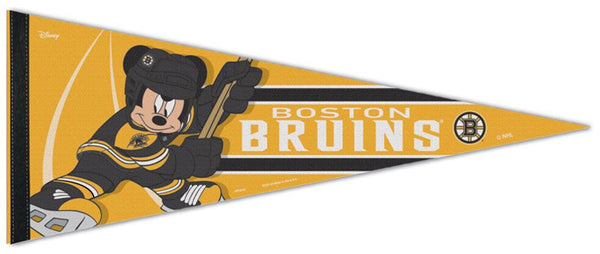 Boston Bruins "Mickey Slapshot" Official NHL/Disney Premium Felt Pennant - Wincraft