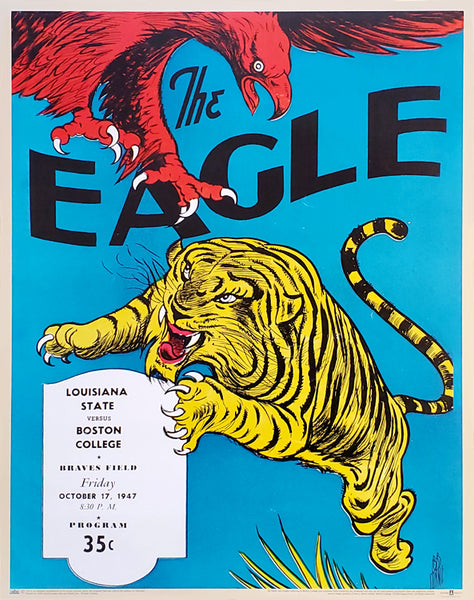 Boston College The Eagle 1947 Vintage Program Cover Poster Reproduction - Asgard Press