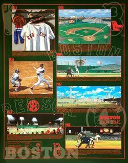 Boston Red Sox Historic Art Collage (1941-86) Wall Poster - Bill Goff1998
