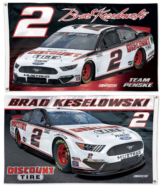 Brad Keselowski NASCAR Ford Mustang #2 Official HUGE 3'x5' 2-Sided Deluxe-Edition FLAG - Wincraft
