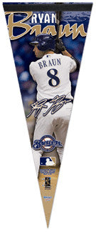 Ryan Braun "Signature" Premium Felt Pennant L.E. /2,009