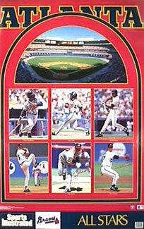 Atlanta Braves "All-Stars 1992" Poster (Justice, Pendleton, Smoltz, Glavine) - Marketcom
