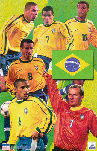 Team Brazil Soccer World Cup 1998 Official Superstars Poster - Starline