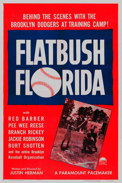 Brooklyn Dodgers "Flatbush Florida" (1950) Baseball Movie Poster Reproduction - Eurographics