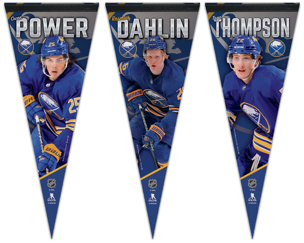 Buffalo Sabres Superstars Premium Felt Collector's Pennants (Rasmus Dahlin, Owen Power, Tage Thompson) - Wincraft