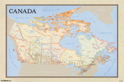 Classic-Style Wall Map of CANADA Poster - Trends International 2013