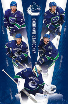 Vancouver Canucks "V for Victory" Poster (Sedins, Luongo, Burrows, Kessler) - Costacos 2011