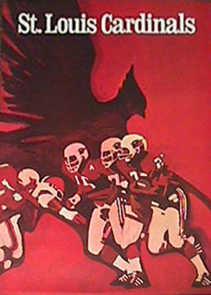 St. Louis Cardinals NFL Collectors Series Vintage Original Theme Art Poster (1968)