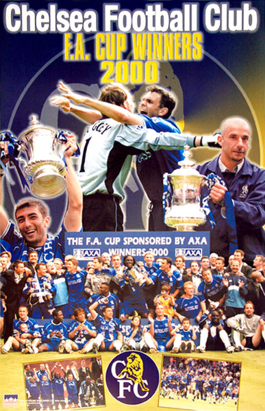 Chelsea FC F.A. Cup Winners 2000 Official Commemorative Poster - Starline