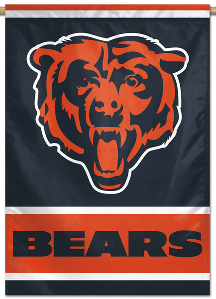 Chicago Bears Roaring-Bear-Style Official NFL Team Logo and Script Style Team Wall BANNER - Wincraft