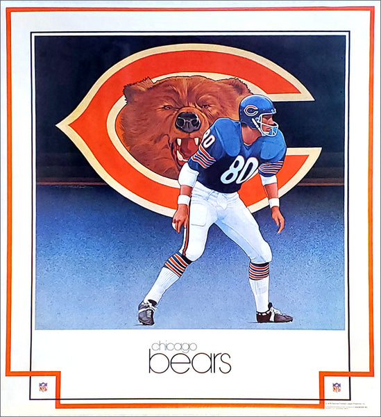 Chicago Bears "Roar" NFL Team Theme Art Poster by Keith Batcheller - Damac1979