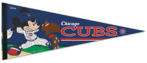 Chicago Cubs "Mickey Mouse Flamethrower" Official MLB/Disney Premium Felt Pennant - Wincraft