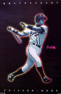 Chipper Jones "Bravesheart" Atlanta Braves Poster - Costacos 1996