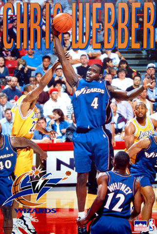 Chris Webber "Classic" Washington Wizards NBA Action Poster - Starline1998