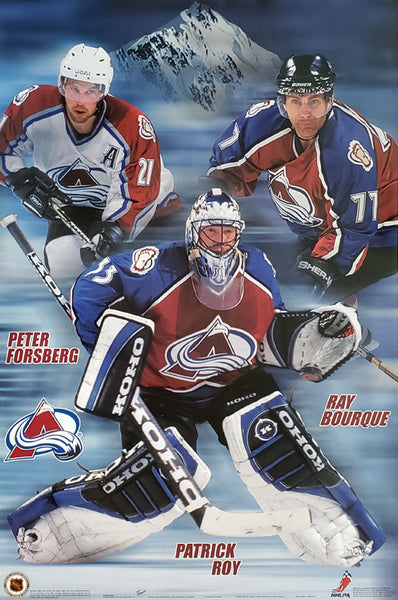 Colorado Avalanche "Three Stars" Poster (Forsberg, Bourque, Roy) - T.I.L. 2000