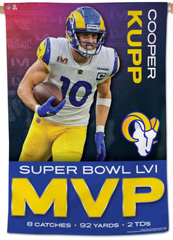 Cooper Kupp Super Bowl LVI (2022) MVP Los Angeles Rams Official 28x40 Wall Banner - Wincraft