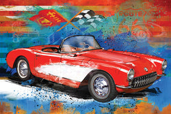 Chevrolet Corvette 1956 Model Sportscar Autophile Car Art Poster - Eurographics