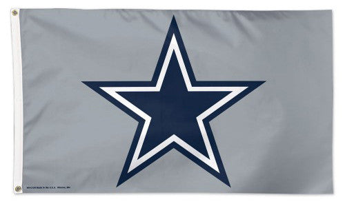 Dallas Cowboys Star-On-Gray-Style Official NFL Football DELUXE 3'x5' Team Flag - Wincraft