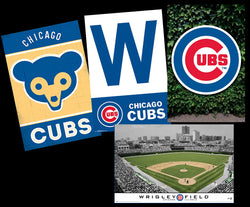 COMBO: Chicago Cubs Baseball "Wrigley-Style" 4-Poster Combo Set