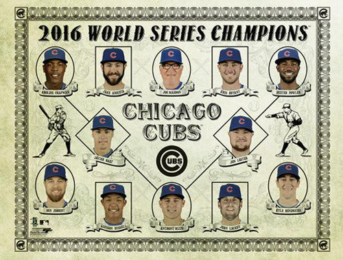 Chicago Cubs 2016 World Series Champions "Retro-Stars" Premium Poster Print - Photofile
