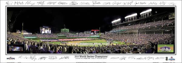 Chicago Cubs "World Series Majesty 2016" Panoramic Poster Print w/25 Facs. Signatures (IL-412A)