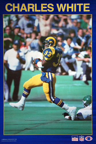 Charles White "Touchdown!" (1987) L.A. Rams NFL Action Poster - Starline