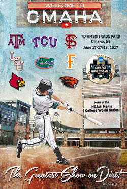 NCAA Baseball College World Series 2017 Official Event Poster - ProGraphs