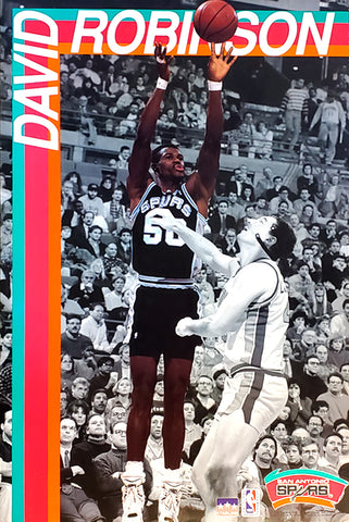 David Robinson vs. Bill Laimbeer San Antonio Spurs NBA Action Poster - Starline1991