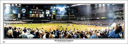 Arizona Diamondbacks 2001 World Series Champions Panoramic Poster Print - Everlasting (AZ-132)